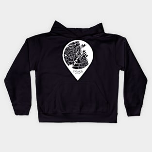 Copenhagen, Denmark City Map - Travel Pin Kids Hoodie